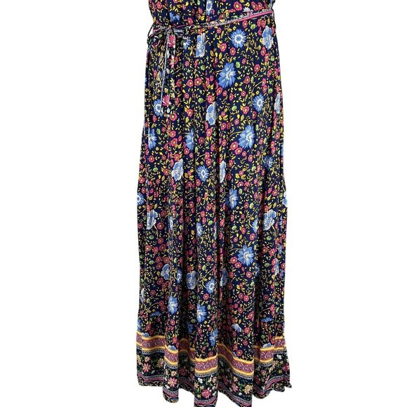 Hehull Womens 2X Floral Maxi Crochet Halter Dress Pockets Bohemian Bloomcore - Picture 7 of 16